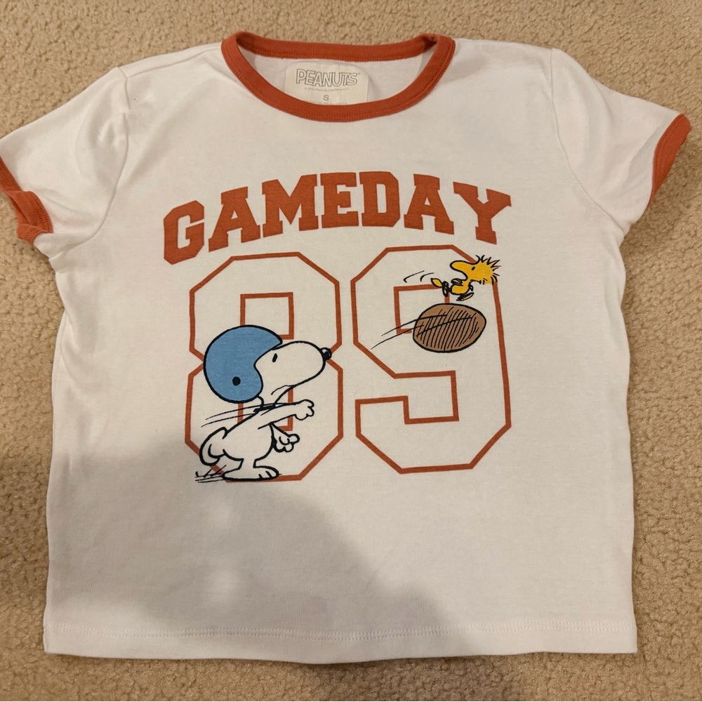Peanuts White Shirt with Orange Accents